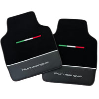 Black Floor Mats for Ferrari Purosangue with Leather - AutoWin