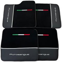 Black Floor Mats for Ferrari Purosangue with Leather - AutoWin