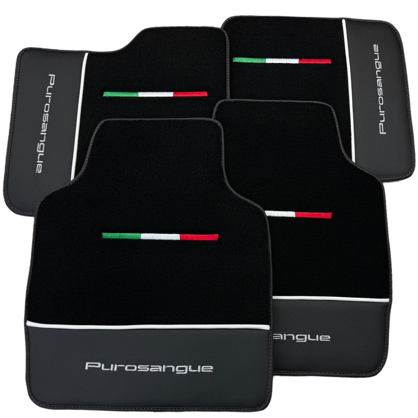 Black Floor Mats for Ferrari Purosangue with Leather - AutoWin