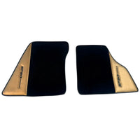 Black Floor Mats for Ferrari SF90 Stradale (2019-2024) with Gold Leather