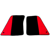 Black Floor Mats for Ferrari SF90 Stradale (2019-2024) with Red Alcantara Leather