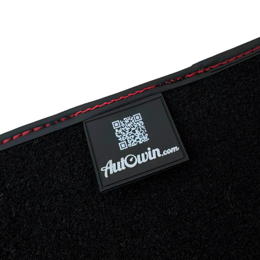 Black Floor Mats for Ferrari SF90 Stradale with Red Alcantara Borders | Italian Edition - AutoWin