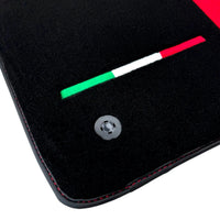 Black Floor Mats for Ferrari SF90 Stradale with Red Alcantara Borders | Italian Edition - AutoWin