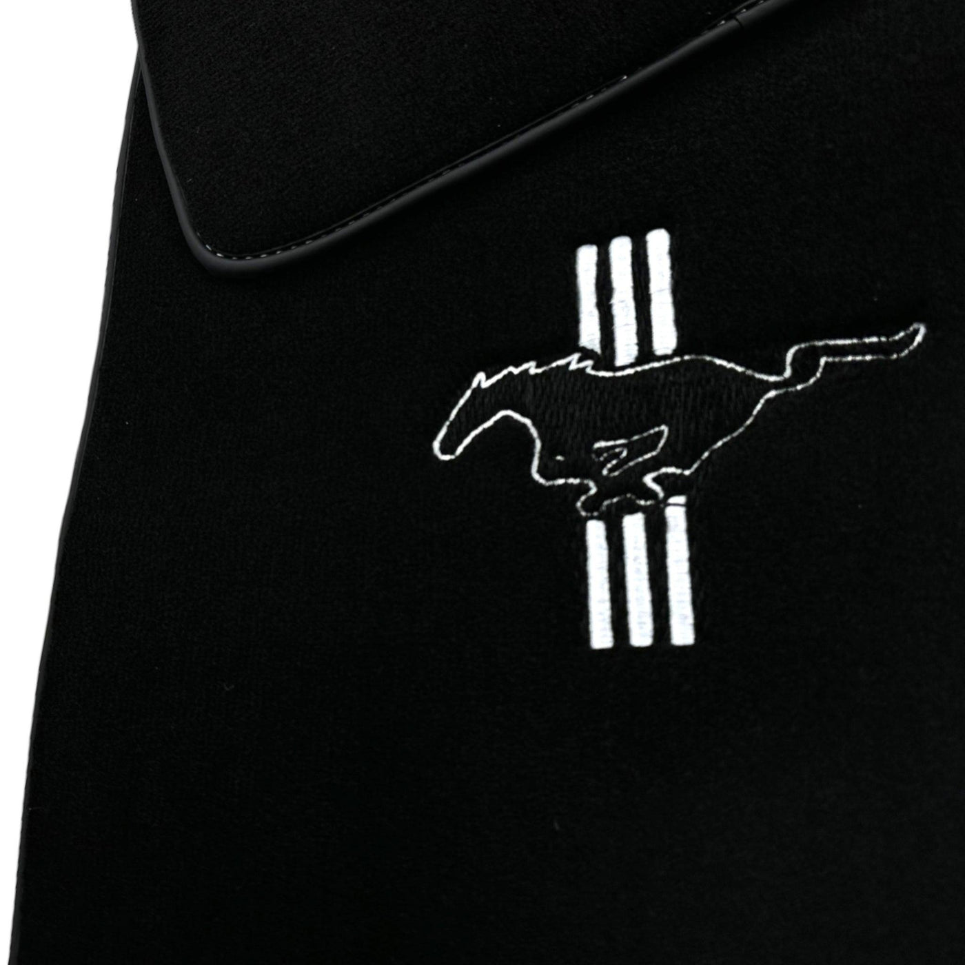 Black Floor Mats For Ford Mustang V (2004-2010) With Pony - AutoWin