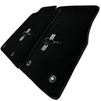Black Floor Mats For Ford Mustang V FL (2011-2014) With Pony - AutoWin