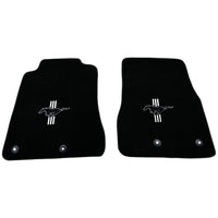 Black Floor Mats For Ford Mustang V FL (2011-2014) With Pony - AutoWin
