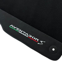 Black Floor Mats for Lamborghini Aventador S with Alcantara Leather - AutoWin