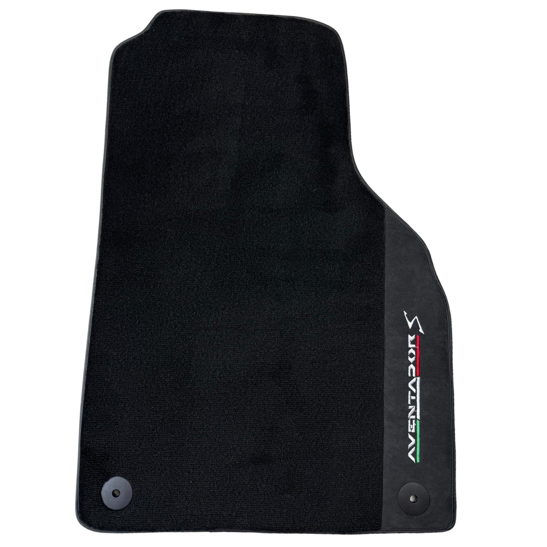 Black Floor Mats for Lamborghini Aventador S with Alcantara Leather - AutoWin