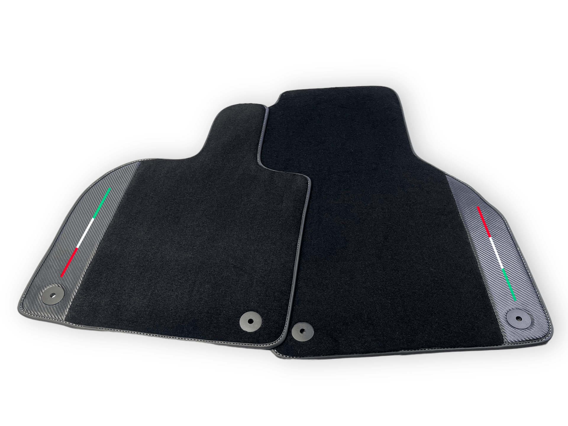 Customizable Black Floor Mats for Lamborghini Aventador With Carbon Fiber Leather