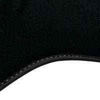 Black Floor Mats for Lamborghini Aventador with Orange (Arancia Leonis) Nappa Leather - AutoWin