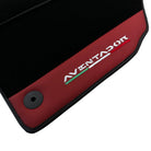Black Floor Mats for Lamborghini Aventador With Red Leather - AutoWin