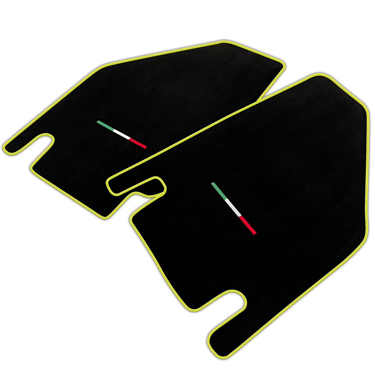 Black Floor Mats for Lamborghini Countach with Italian Flag | Various Trim Colors