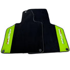 Black Floor Mats for Lamborghini Gallardo With Green Leather - AutoWin