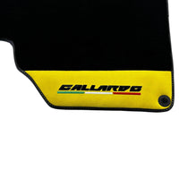 Black Floor Mats for Lamborghini Gallardo With Yellow Alcantara Leather - AutoWin