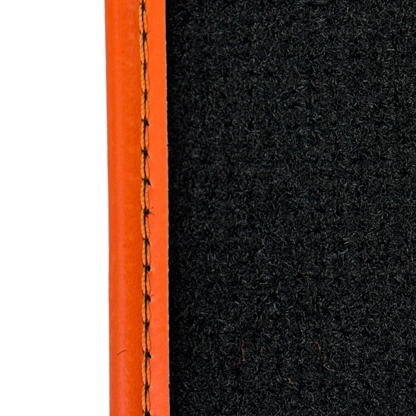 Black Floor Mats for Lamborghini Huracan (2014-2023) with Orange Leather Trim - AutoWin