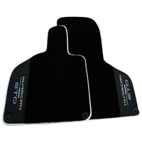 Premium Black Leather Floor Mats for Lamborghini Huracan STO