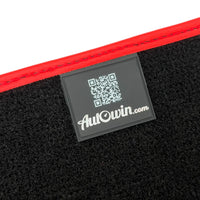 Black Floor Mats for Lamborghini Huracan STO with Carbon Fiber Leather | Red Trim
