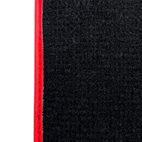 Black Floor Mats for Lamborghini Huracan STO with Carbon Fiber Leather | Red Trim