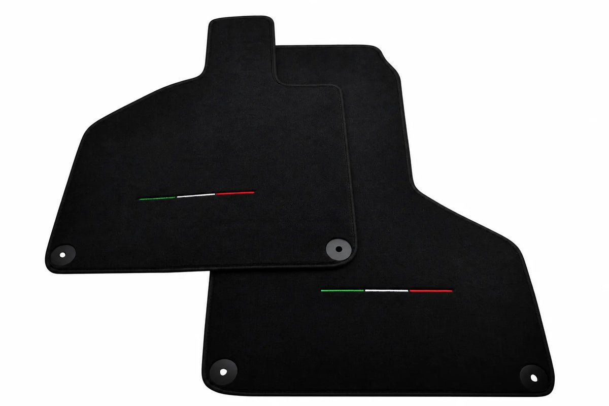 Black Floor Mats for Lamborghini Huracan with Italian Flag Black trim