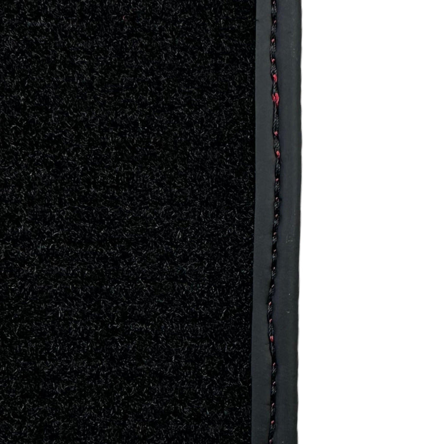 Black Floor Mats for Lamborghini Huracan With Red (Rosso Mysia) Leather - AutoWin