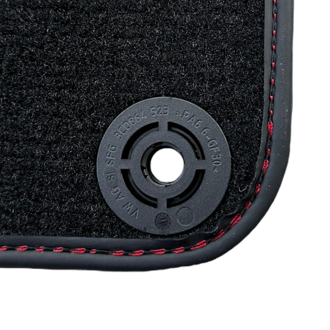 Black Floor Mats for Lamborghini Huracan With Red (Rosso Mysia) Leather - AutoWin