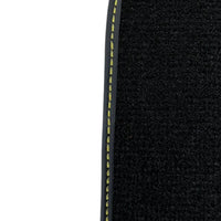 Black Floor Mats for Lamborghini Huracan with Yellow Alcantara Leather - AutoWin