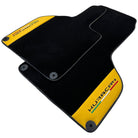 Black Floor Mats for Lamborghini Huracan With Yellow (Giallo Taurus) Nappa Leather - AutoWin