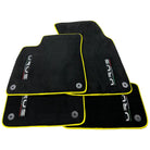 Black Floor Mats For Lamborghini Urus Tailored With Yellow Trim - AutoWin