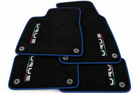Black Floor Mats For Lamborghini Urus Tailored With Yellow Trim Dark Blue trim