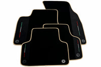 Black Floor Mats For Lamborghini Urus With Alcantara Leather Beige trim