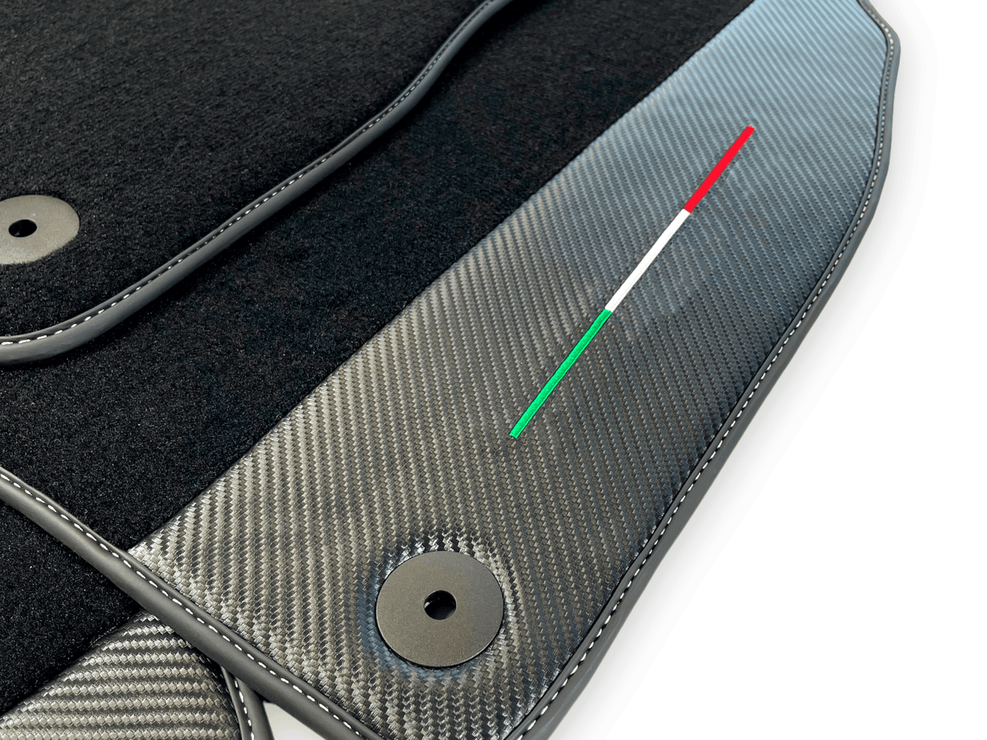 Black Floor Mats For Lamborghini Urus With Carbon Fiber Leather - AutoWin