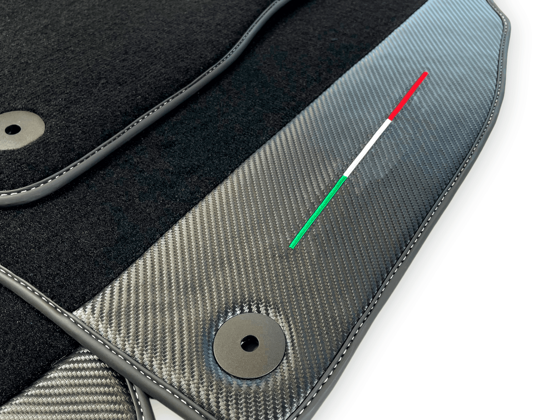 Black Floor Mats For Lamborghini Urus With Carbon Fiber Leather - AutoWin