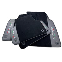 Black Floor Mats for Lamborghini Urus With Dark Gray Leather - AutoWin