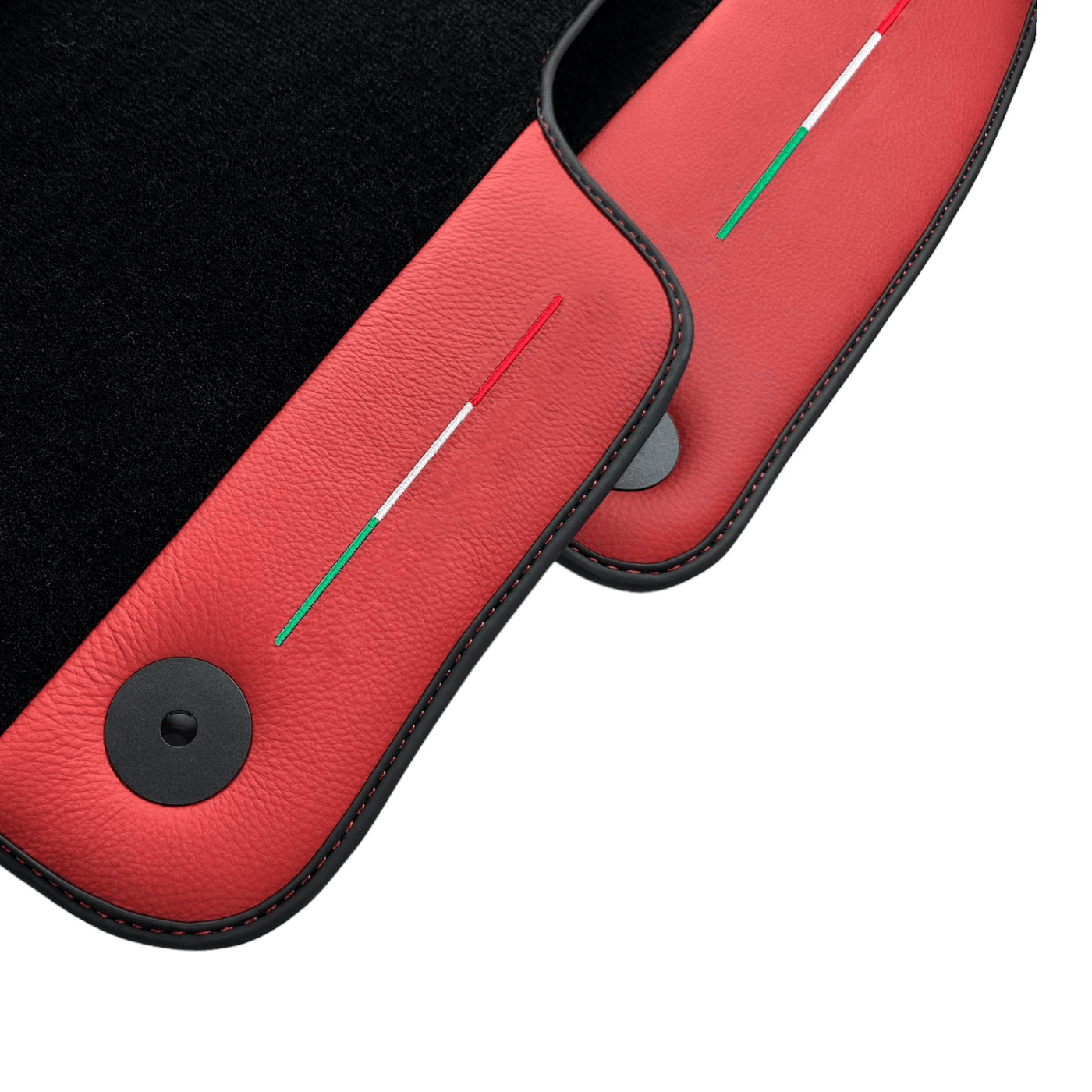 Black Floor Mats for Lamborghini Urus With Red Leather - AutoWin