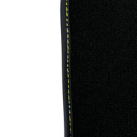 Black Floor Mats For Lamborghini Urus With Yellow Alcantara Leather - AutoWin