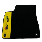 Black Floor Mats For Lamborghini Urus With Yellow Alcantara Leather - AutoWin