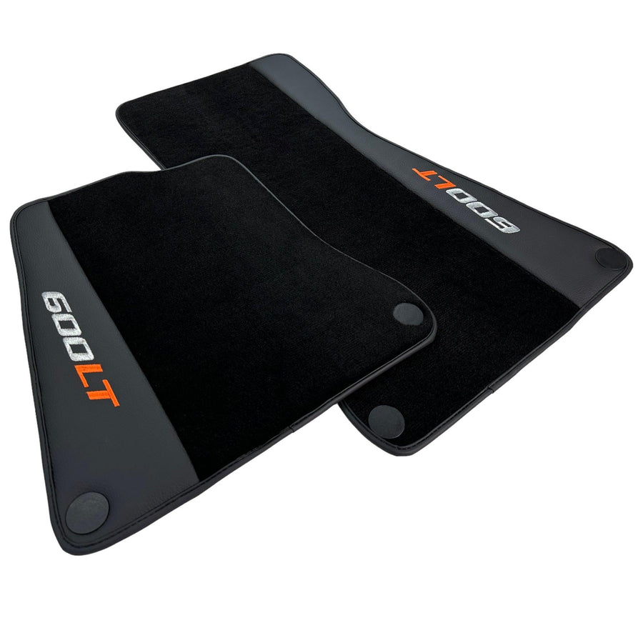 Black Floor Mats for McLaren 600 LT (2018-2020) With Leather - AutoWin
