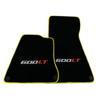 Black Floor Mats for McLaren 600 LT (2018-2020) With Yellow Trim - AutoWin