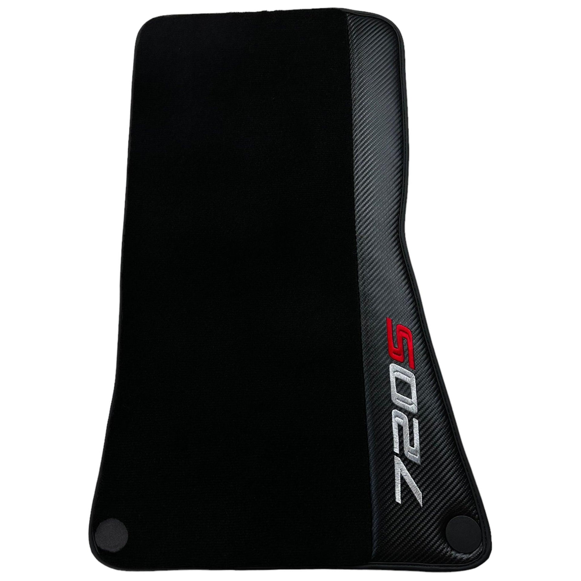 Black Floor Mats For McLaren 720S (2017-2021) with Carbon Leather - AutoWin