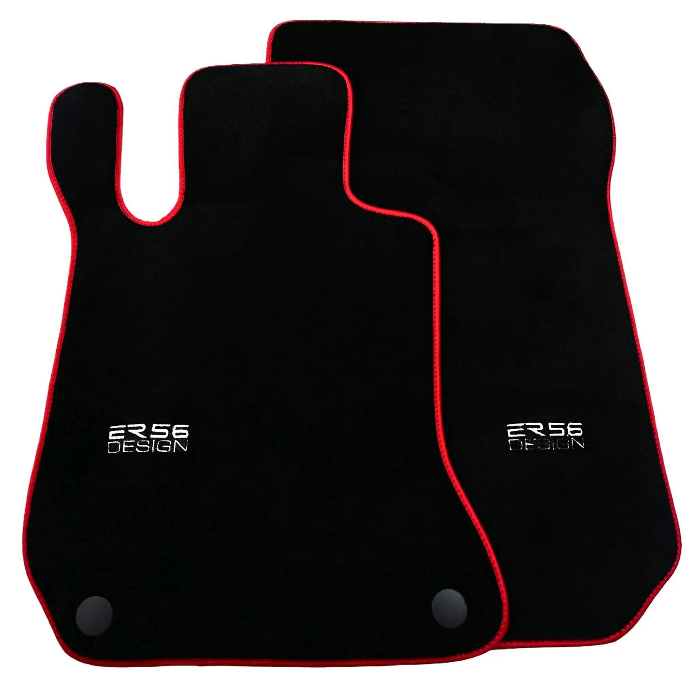 Black Floor Mats For Mercedes-Benz C Class W204 Coupe 2012-2015 ER56 Design with Red Trim - AutoWin
