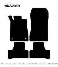 Black Floor Mats For Mercedes Benz CLK-Class A208 Convertible (1998-2003) | Limited Edition - AutoWin