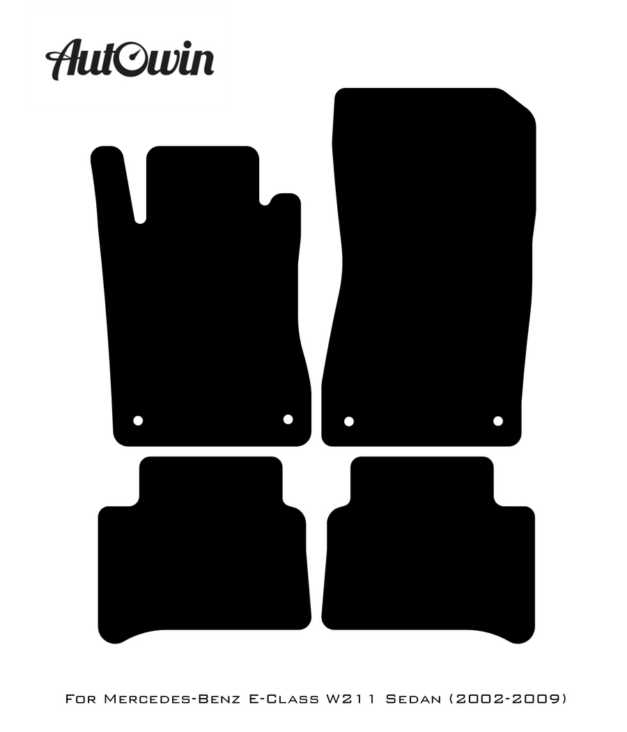 Black Floor Mats For Mercedes Benz E-Class W211 Sedan (2002-2009) | Limited Edition - AutoWin