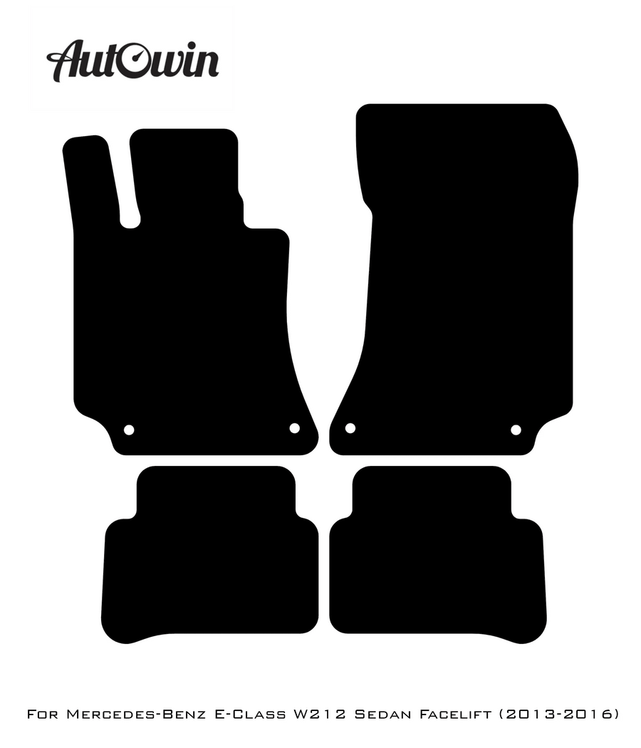 Black Floor Mats For Mercedes Benz E-Class W212 Sedan Facelift (2013-2016) | Limited Edition - AutoWin