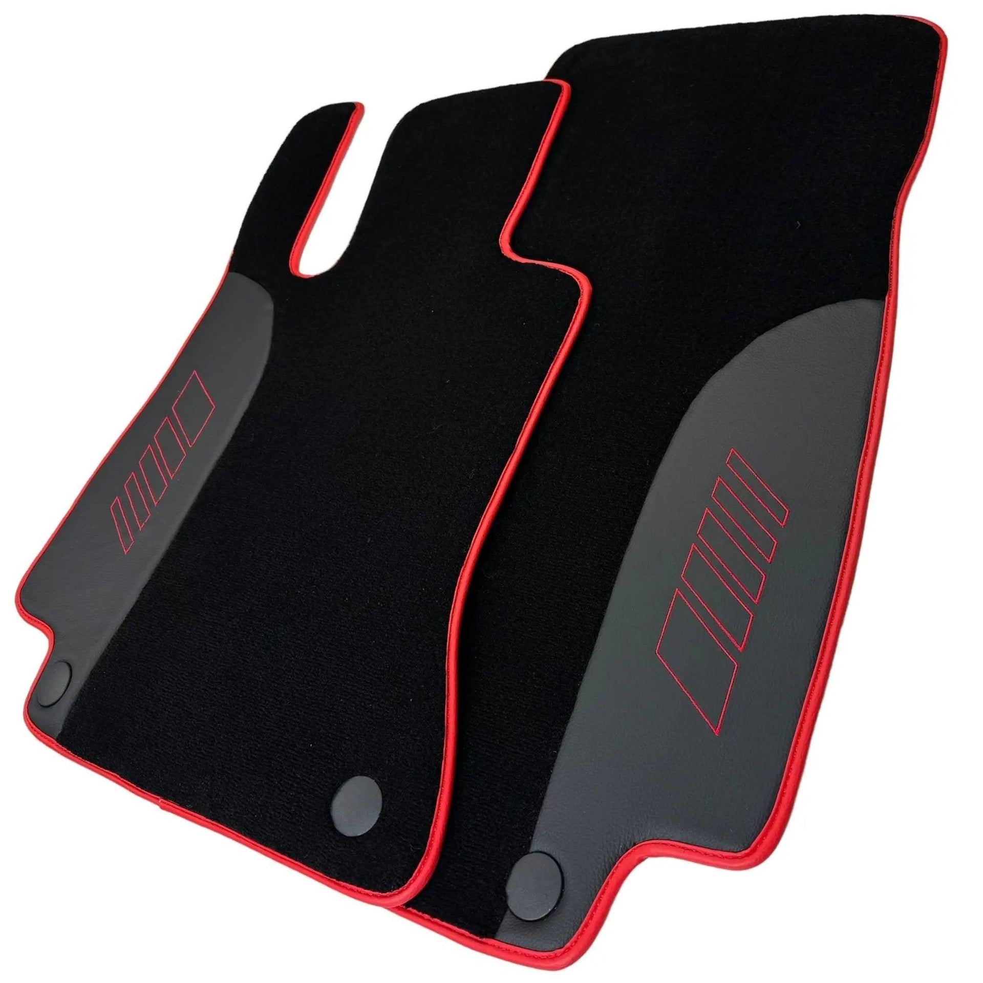 Black Floor Mats for Mercedes Benz E-Class W213 Sedan (2020-2023) Hybrid | Red Trim - AutoWin