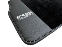 Black Floor Mats For Mercedes-Benz G Class W463 (2008-2018) With Leather Borders ER56 Design - AutoWin