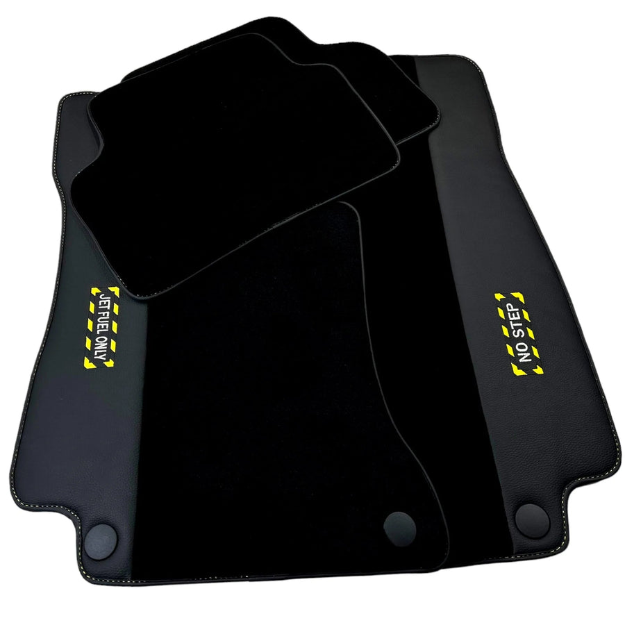 Black Floor Mats For Mercedes Benz GLS-Class X167 Maybach (2020-2023) | Fighter Jet Edition