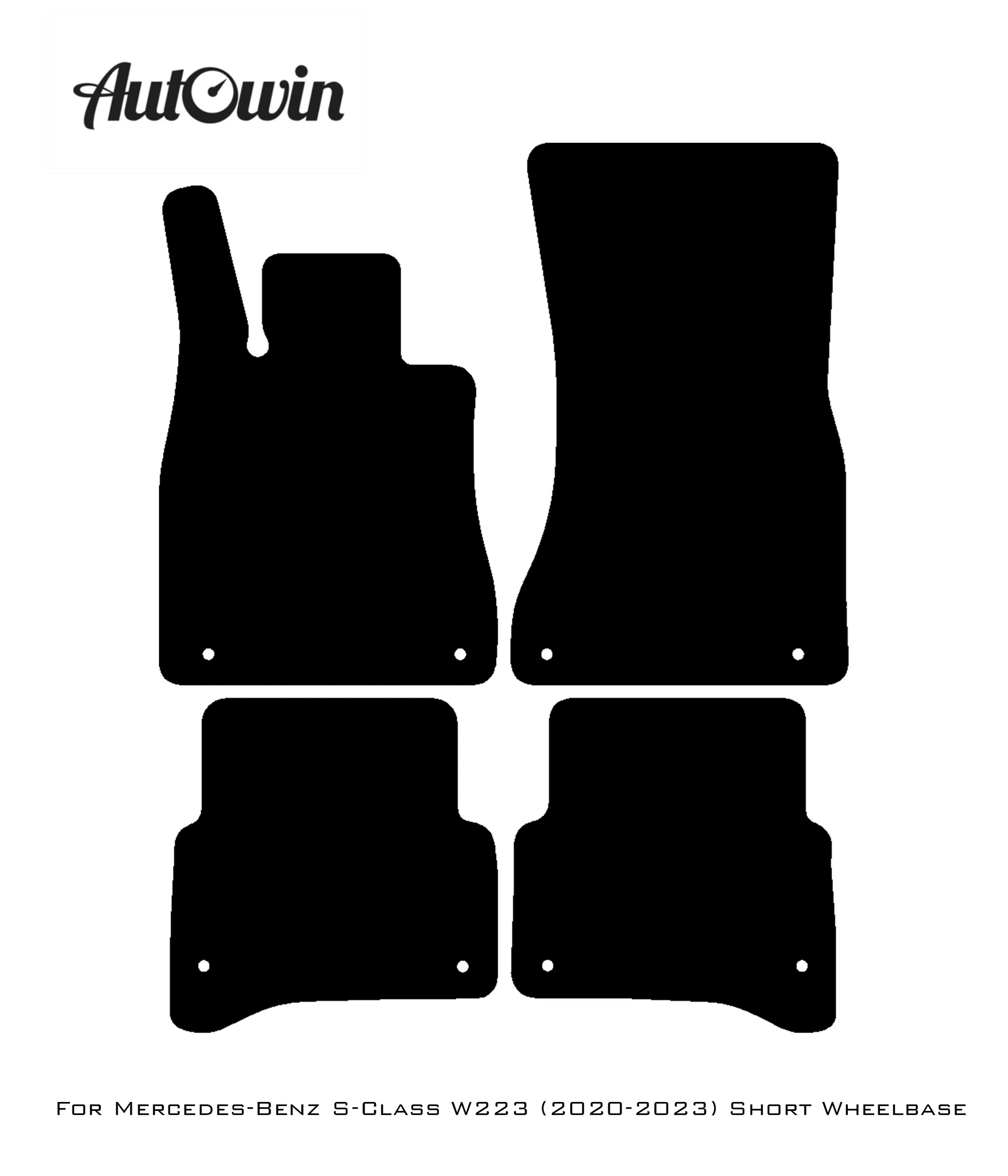 Black Floor Mats For Mercedes Benz S-Class W223 (2020-2023) Short Wheelbase | Limited Edition - AutoWin