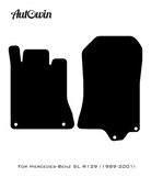 Black Floor Mats For Mercedes-Benz SL-Class R129 (1989-2001) ER56 Design - AutoWin