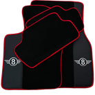 Black Floor Mats for Mini Cabrio R57 Convertible (2009-2016) With Leather | Red Trim - AutoWin