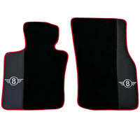 Black Floor Mats for Mini Cabrio R57 Convertible (2009-2016) With Leather | Red Trim - AutoWin